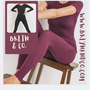 Burgundy Ribbed Leggings set